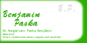 benjamin paska business card