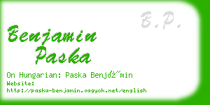 benjamin paska business card